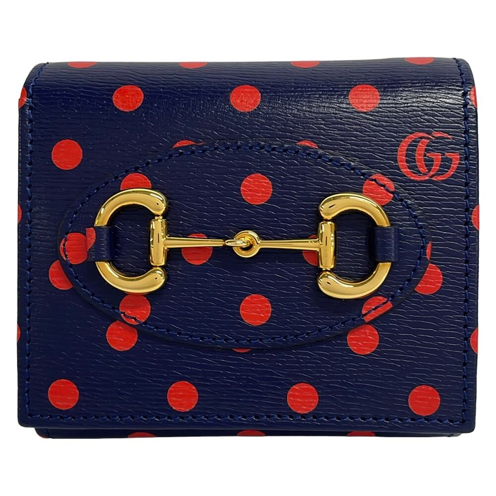 Gucci Horsebit 1955 Bifold Wallet 621891 Navy Red